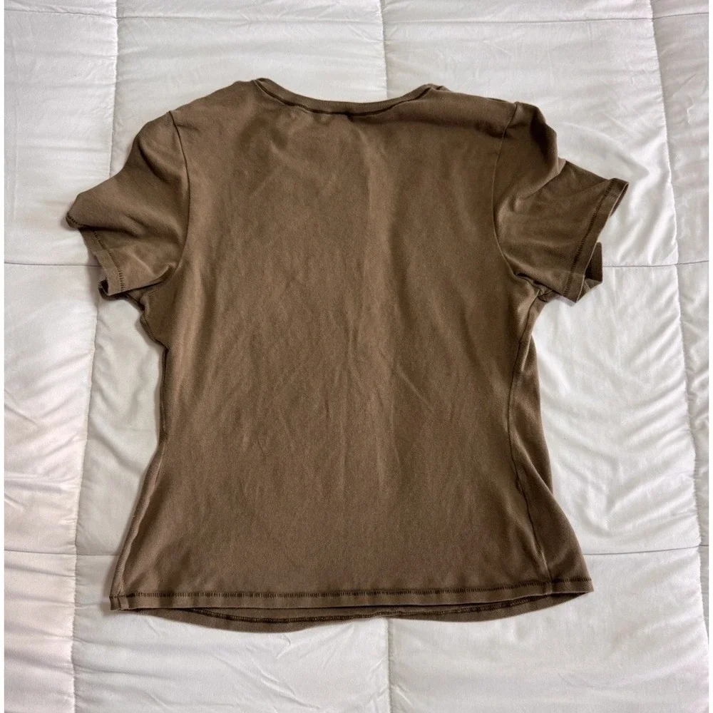 SKIMS Cotton Jersey Short Sleeve T-Shirt In Brown Size Large EUC Soft - Picture 6 of 8